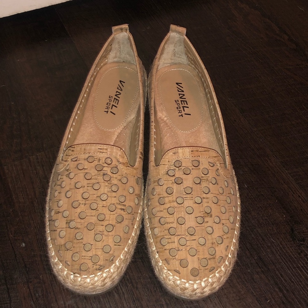 Vaneli Sport Cork Espadrille Slip On Flats